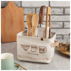 Текстильная корзинка "Кружки", 20,5х16 х14,5 см 4624850 Этель