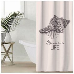 Штора для ванной Этель "Marine life" 145 х 180 см, полиэстер 5494679