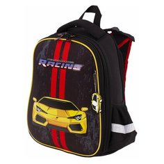 Ранец BRAUBERG PREMIUM, 2 отделения, с брелком, "Yellow car", 38х29х16 см, 229908