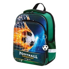 Ранец BRAUBERG QUADRO, 3 отделения, с брелком, "Fire football", 37х28х18 см, 229956