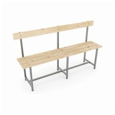 Скамья со спинкой деревянная на металлокаркасе "СТ 5", 1500х350х860 мм ТИТАН