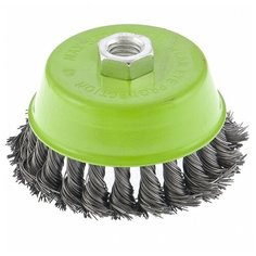 Щетка для УШМ, 100 мм, М14, "чашка", крученая металлическая проволока 0,5 мм// Сибртех