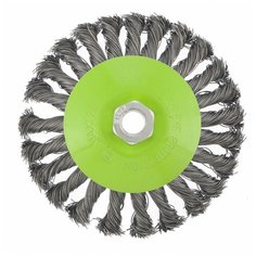 Щетка для УШМ, 125 мм, М14, "тарелка", крученая металлическая проволока 0,5 мм// Сибртех