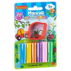 Мягкий пластилин с формочкой, Bondibon, 6 стандарт цв., 50 гр., CRD, арт. ST-50-6+SM