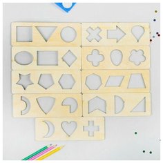 Трафареты для письма Фигуры, WoodLand Toys