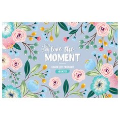 Альбом для рисования А4, 40л ArtSpace "Цветы. Live the moment" (100 г/кв.м, скрепка) 5шт. (А40_36038)