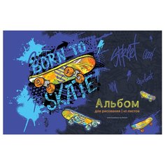 Альбом для рисования А4, 40л ArtSpace "Рисунки. Скейт" (100 г/кв.м, скрепка) 5шт. (А40_36040)