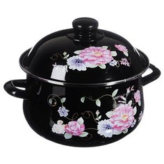 Кастрюля Vetta Иллюзия, 2 л, черный/розовый