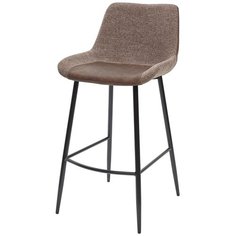 Барный стул BIARRITZ BAR BROWN (2 штуки) / коричневый, ткань, черный металлический каркас / стул М-Сити для кухни, для гостиной, для бара / М-City