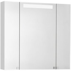 Зеркальный шкаф AQUATON Мадрид 80 М 1A175202MA010 800х750х180 3 дверцы, подсветка, белый глянец Акватон