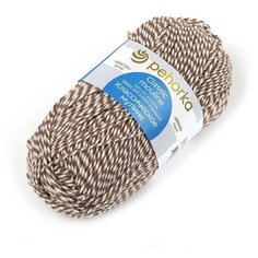 Пряжа Пехорка "Классическое мулине", 200 метров, 5 мотков по 100 грамм, цвет: 0754 слоновая кость, кофейный