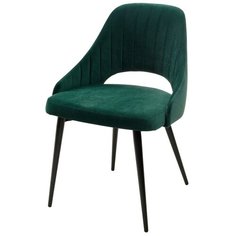 Стул FANTINE-LS Green / 4 штуки / Зеленый, велюр, черный металлический каркас / для кухни, для гостиной / #19 / M-City