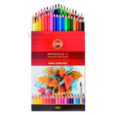 Карандаши цветные акварельные Koh-I-Noor MONDELUZ 3719036001KZRU шестигранные 36цв. коробкаевропод.