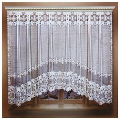 Штора кухонная 285х165 см, белый, 100% п/э, шторная лента