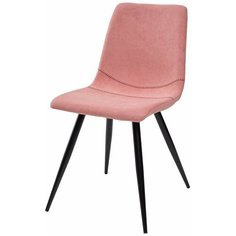 Стул PADOVA ( 4 штуки ) мягкий, для кухни, для гостиной, ткань, цвет - розовый, на черном металлическом каркасе, со спинкой / UF860-05B / (М Сити) M-City