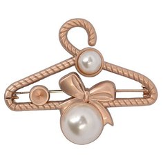 Брошь металл Вешалка с жемчугом TBY.91762 45х36мм цв. матовое золото уп. 5шт TBY TBY.91762