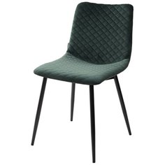Стул TINTIN ( 4 штуки ) мягкий, для кухни, для гостиной, велюр, цвет - зеленый, на черном металлическом каркасе, со спинкой / BLUVEL-78 / (М Сити) M-City