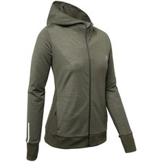 Куртка для бега с капюшоном женская RUN WARM , размер: EU40 RU46, цвет: Чёрно-Зелёный Цвет KALENJI Х Декатлон Decathlon