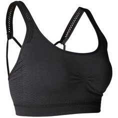 Топ для мягкой йоги женский бесшовный черный KIMJALY Х Decathlon Черный/Черный S