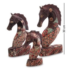 Фигурка Лошадь набор из трех 25,20,15 см (батик, о.Ява) 10-013 113-402379 Decor & Gift