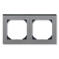 ABB 3901H-A05520 69 Рамка ABB Levit 2 поста 55х55 для механизмов BJE сталь / дымчатый чёрный