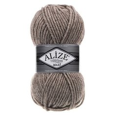 Пряжа Alize Superlana Maxi (Суперлана Макси) 207 кофе с молоком меланж 75% акрил, 25% шерсть 100г 100м 5шт