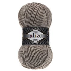 Пряжа Alize Superlana Midi (Суперлана Миди) 207 кофе с молоком меланж 25% шерсть, 75% акрил 100г 170м 5шт