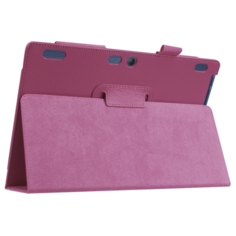 Чехол-обложка MyPads для Lenovo Tab 2 A10-30 / A10-30L тонкий умный кожаный на пластиковой основе с трансформацией в подставку фиолетовый