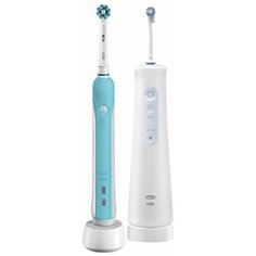 Набор Oral-B SmartSmile1 510: Электрическая зубная щетка Oral-B Pro 1 500 + Ирригатор Aquacare 4