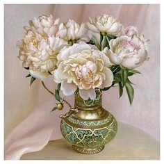 Алмазная мозаика Molly 30х30 бузин. В серебрянном сосуде (26 цветов) - KM0701