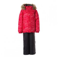 Комплект для мальчика WINTER 41480030-12404 Huppa, Размер 110, Цвет 12404-красный с рисунком/темно-серый