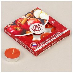 Набор чайных свечей ароматизированных "Яблочный штрудель", 10гр, 9штук Русская свечная мануфактура