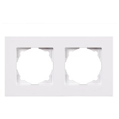 Рамка GUNSAN Eqona 16401100-000141 двухместная универсальная скрытая установка белая IP20