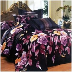 Комплект постельного белья Сатин-Люкс 11-63 Мартина Хлопок 100%, 1,5-спальный, Черный Tana