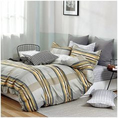 Комплект постельного белья Сатин-Комфорт 15-67 Хлопок 100%, Евро, Серый Tana