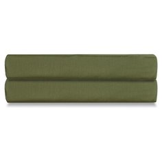 Простыня на резинке из сатина оливкового цвета из коллекции Wild, 200х200х30 см Tkano