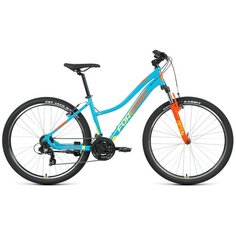Велосипед FORWARD JADE 27,5 1.2 (27,5" 21 ск. рост 16.5") 2020-2021, бирюзовый/желтый, RBKW1M37G067