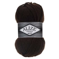 Пряжа Alize Superlana Maxi (Суперлана Макси) 26 коричневый 75% акрил, 25% шерсть 100г 100м 5шт
