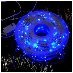Новогодняя светодиодная гирлянда 80м в катушке с пультом (белый провод), синий Baziator