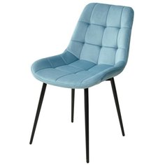 Стул хофман ( 4 штуки ) мягкий, для кухни, для гостиной, велюр, цвет - бирюзовый, на черном металлическом каркасе, со спинкой / #H52 / (М Сити) M-City