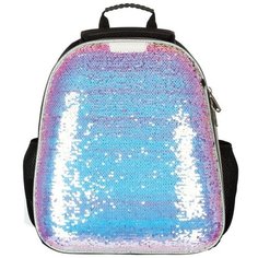 Ранец №1 School Sparkle Brilliant, капюшон, эргономичная спинка, двусторонние пайетки