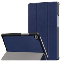 Чехол-обложка MyPads для Huawei MediaPad M5 8.4 тонкий умный кожаный для пластиковой основе с трансформацией в подставку синий