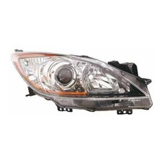 MAZDA 3 фара правая под корректор линзован внутри черная 216-1158R-LDEM2 неоригинал Depo