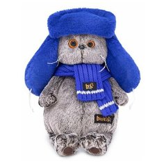 Мягкая игрушка Budi Basa в подарочной коробке - кот Басик в меховой шапке - 22 см Basik&Co