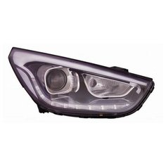 HYUNDAI IX35 фара правая линза под корректор , С 2 диод , внутри черная 221-1178R-LEMN2 неоригинал Depo