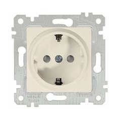 Розетка 1-ая (скрытая, без рамки, с/з, шторки) кремовая, RITA, MUTLUSAN (16 A, 250 V, IP 20) (2200 605 0202)