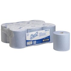 Полотенца бумажные Scott Essential голубые однослойные 6692 6 рул.