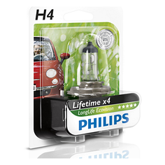 Лампы автомобильные PHILIPS LongLife EcoVision H4 12V 60/55W P43t