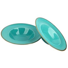 Porland Набор глубоких тарелок для пасты 25 см Сизонс, 500 мл (2 предмета) бирюзовый