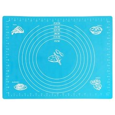 Коврик для выпечки и раскатки теста многоразовый силиконовый iQZiP 30см х 40см цвет голубой, термостойкий до +250°С